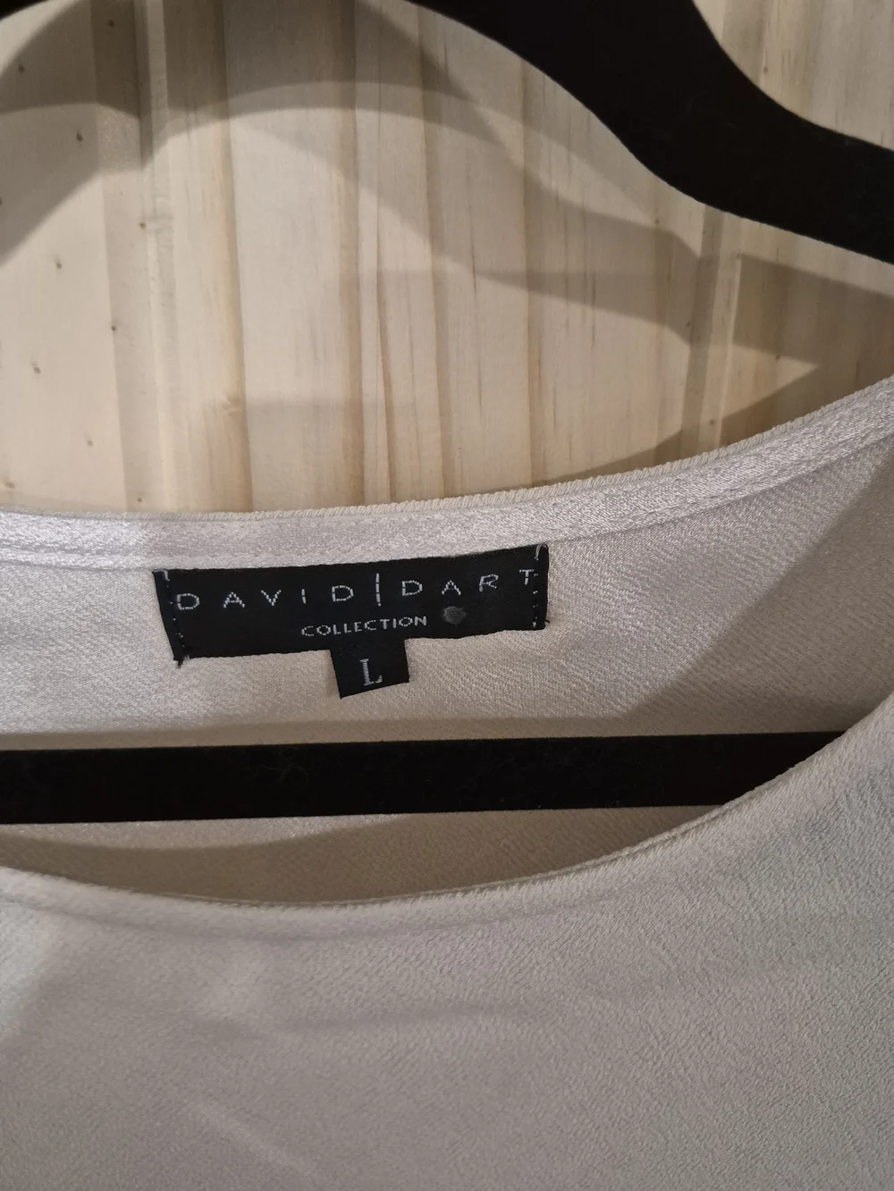 David Dart Cream Boatneck Three-Quarter Sleeve Top